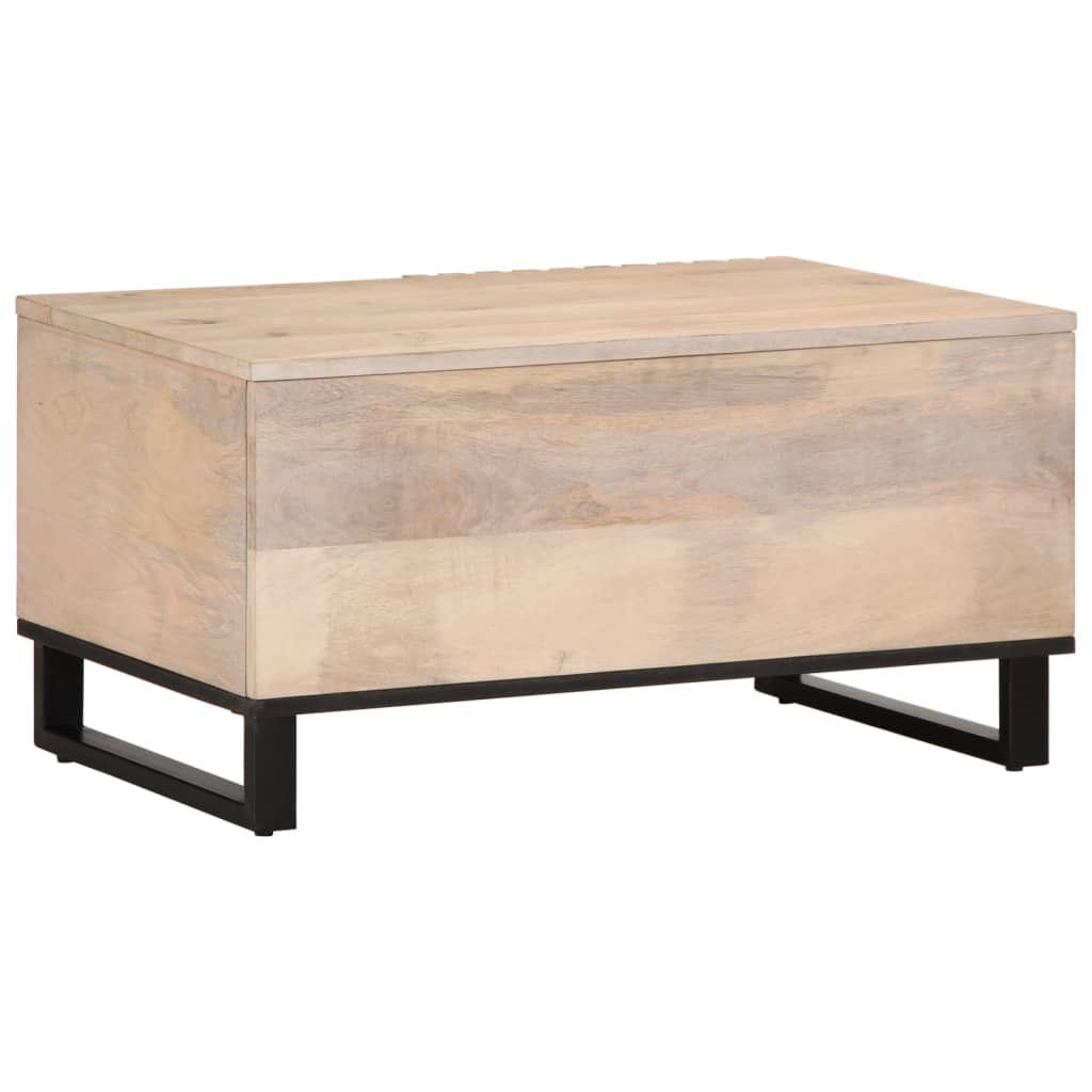 Coffee Table White 80x51x40 cm Solid Wood Mango